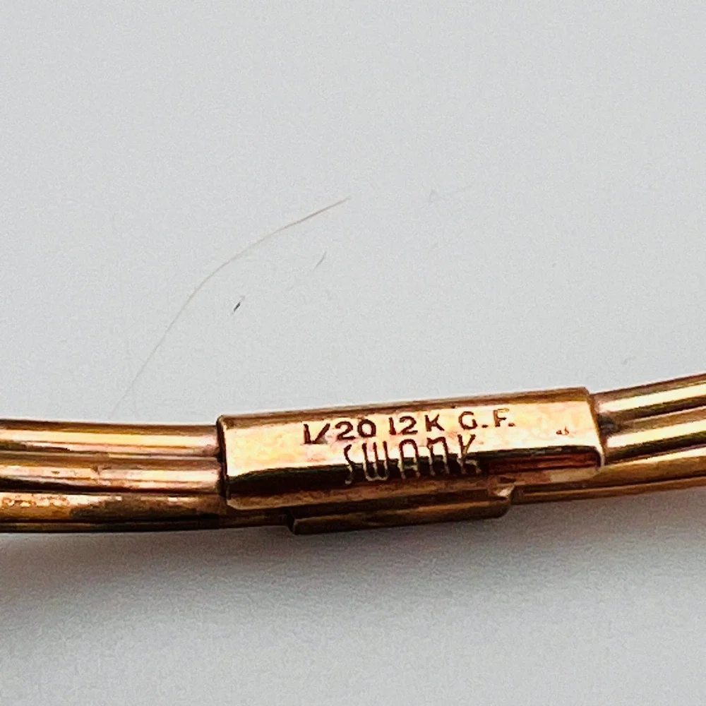 Swank Vintage Mens Collar Bar Gold Filled Curved Clip On Accessory